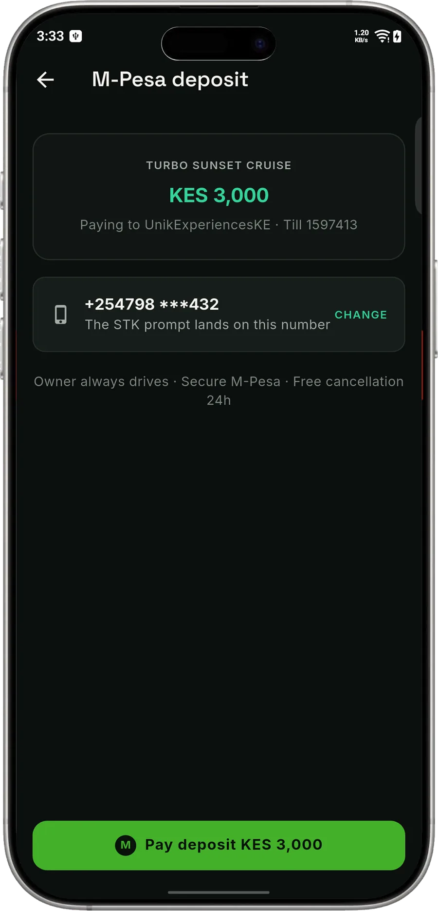 Deposit on M-Pesa